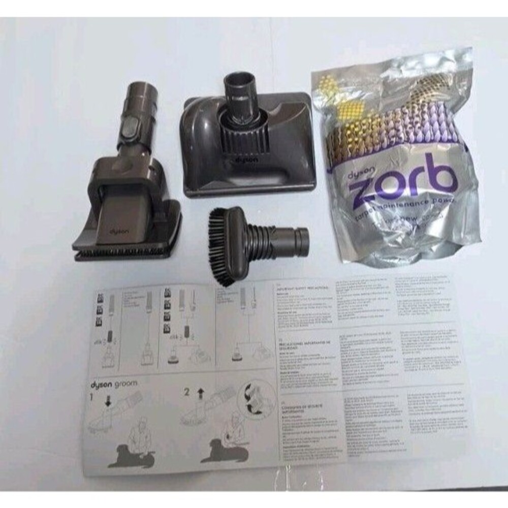 Dyson Groom Tool Pet Grooming Attachment Kit with Zorb Carpet Powder New